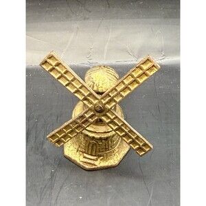 Vintage Brass Windmill Rotating Blades Bell Made In Holland